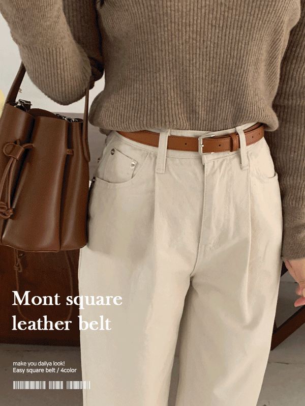 Mont square leather belt